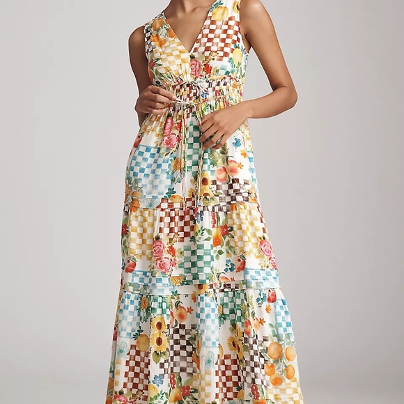 OPEN TO OFFERS Anthropologie Somerset Linen Sleeveless Maxi Dress Size Small - Picture 2 of 4